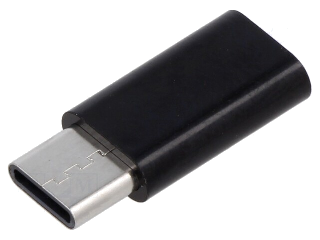 Adapter; USB 3.1; Micro USB B ingang,USB-C-stekker; zwart Adapter; USB 3.1; Micro USB B ingang,USB-C-stekker; zwart
